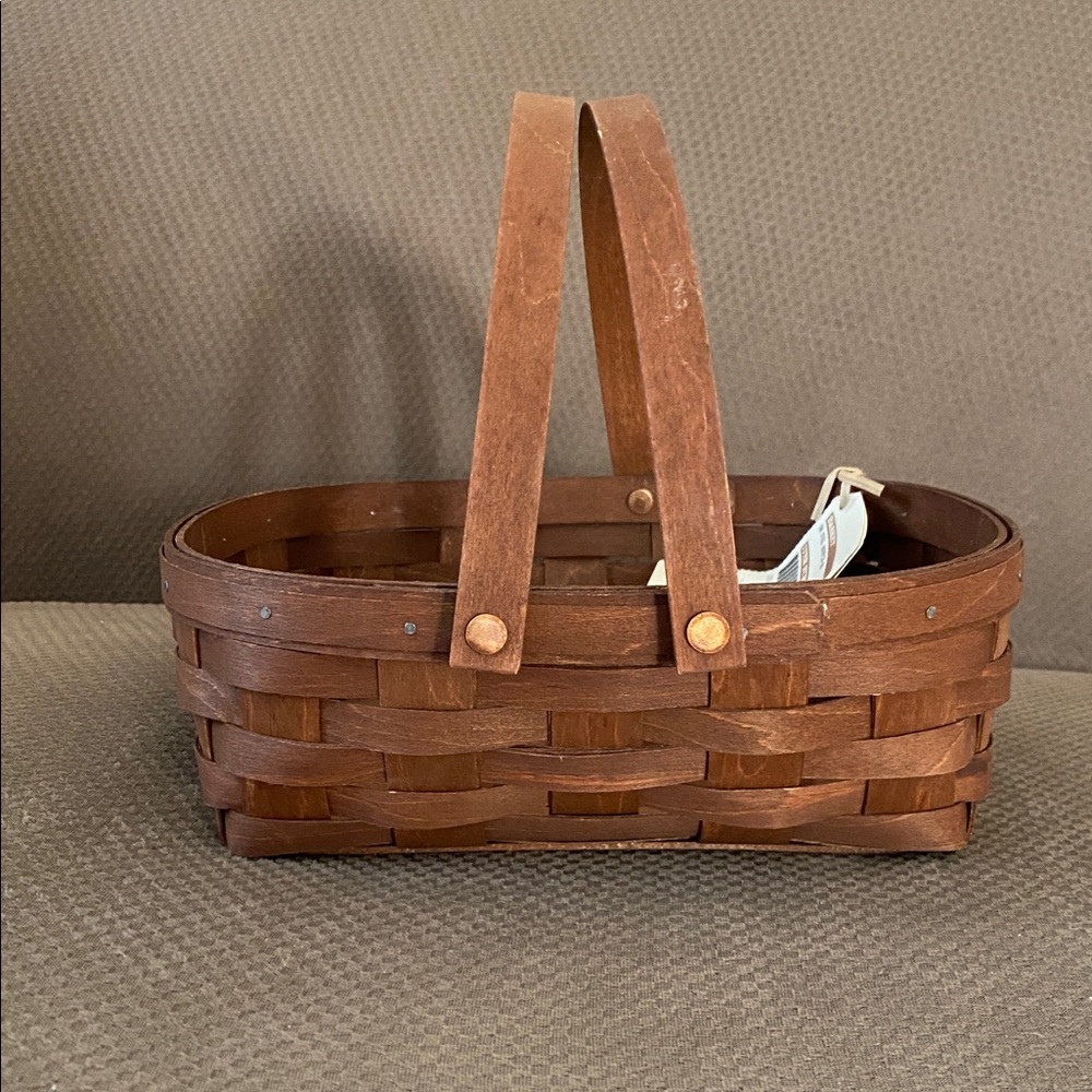 Longaberger Small Oval Muffin Basket. Rich Brown Stain.